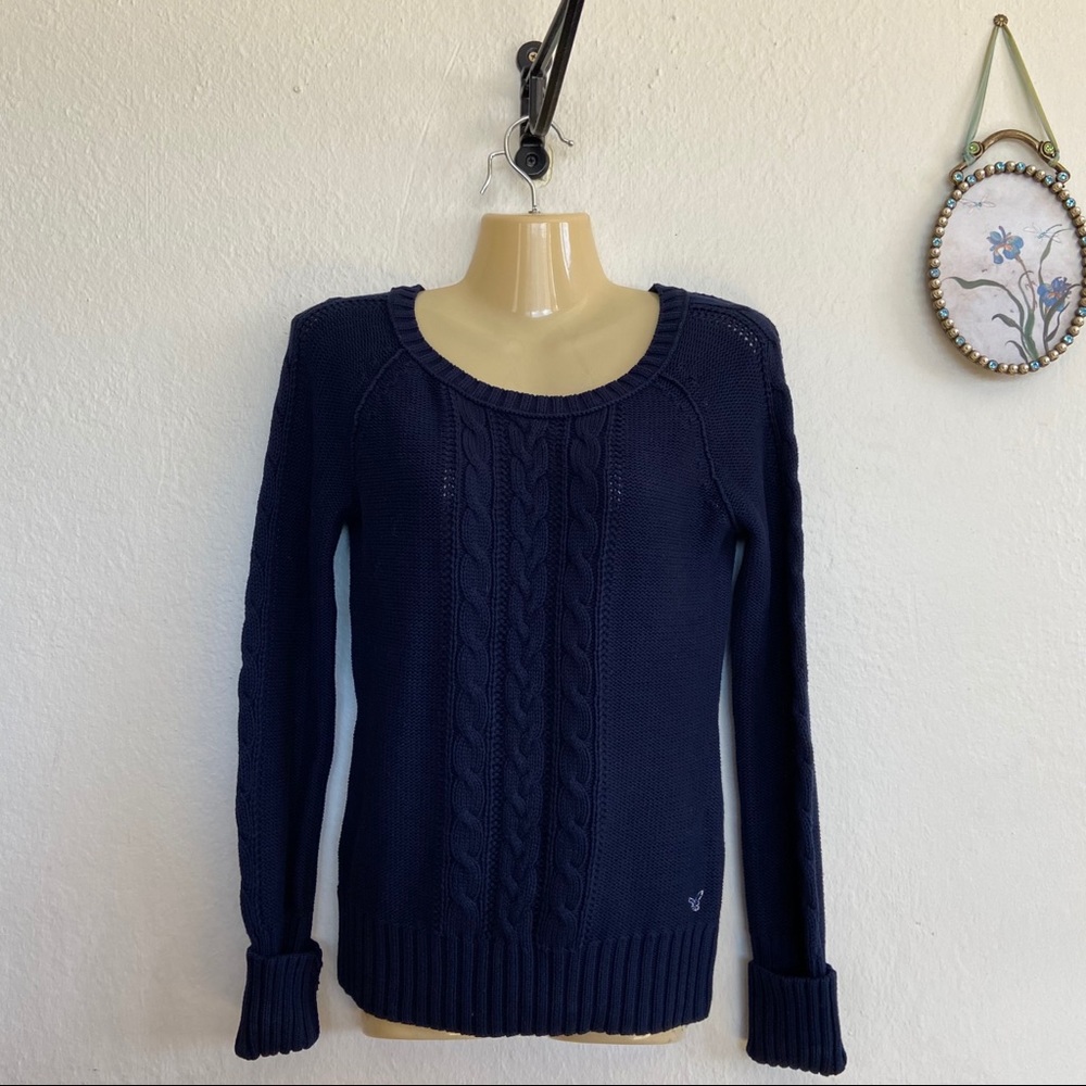 American Eagle Blue Knit Sweater